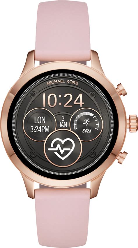 michael kors runway access stainless steel touchscreen bracelet smart watch|mk runway smartwatch.